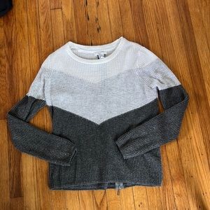 Grey sweater with zipper back. Size small.
